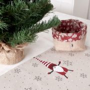 Cesta pequeña de tela de estrellas y yute