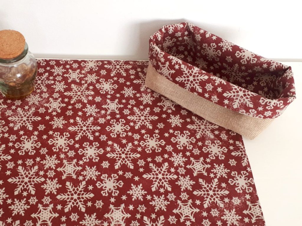 Panera mediana granate y yute natural