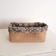 Panera grande yute y gris con estrellas