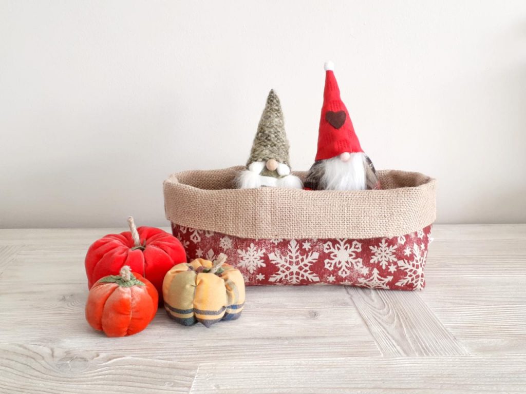 Panera grande reversible granate y yute