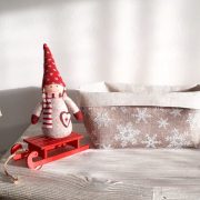 Panera grande de yute y copos de nieve