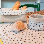 Cesta y panera tela de abejas