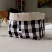 Cesta vichy blanco y negro