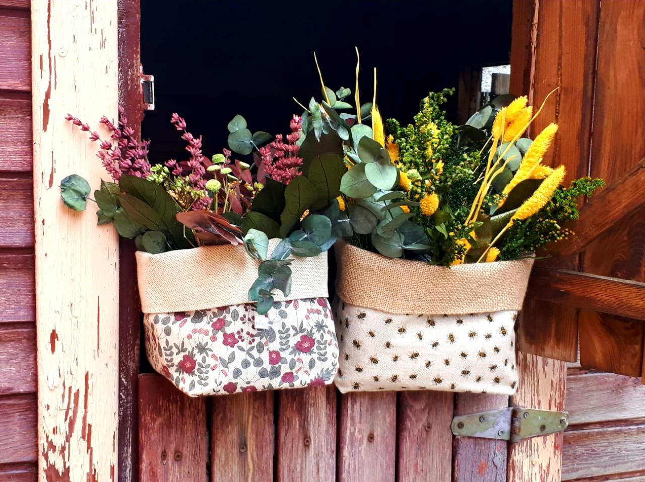 Centros flores y cesta