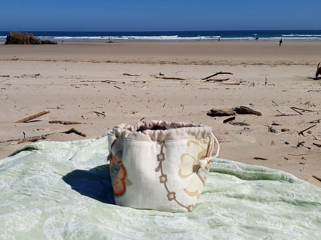Bolsita bañadores mojados lino