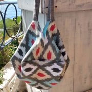 Bolso origami Ikat turquesa